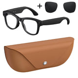 M02X Pro Max Smart AI Glasses with 8MP HD Camera, Video Recording WiFi Transmission Al Smart Voice Assistant, Sunglasses + Anti Blue Light Lens, Gradient Lenses