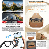 M02X Pro Max Smart AI Glasses with 8MP HD Camera, Video Recording WiFi Transmission Al Smart Voice Assistant, Sunglasses + Anti Blue Light Lens, Gradient Lenses