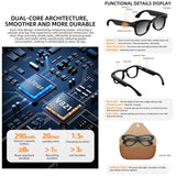 M02X Pro Max Smart AI Glasses with 8MP HD Camera, Video Recording WiFi Transmission Al Smart Voice Assistant, Sunglasses + Anti Blue Light Lens, Gradient Lenses