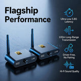 AU5810 5.8GHz Wireless Audio Transmitter and Receiver Kit, Support 100m Transmission