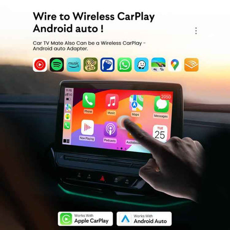 MMB WJAN-TV 2.0 Car AI Box Wired to Wireless Android Auto CarPlay Adapter, WJAN-TV 2.0