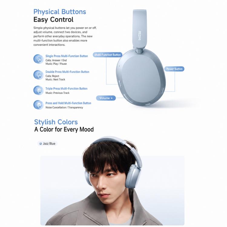 Original Xiaomi REDMI Over-Ear Noise Reduction Wireless Bluetooth Headphone
