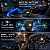 3 in 1 Car Mini Smart AI Box Wireless Android Auto CarPlay Adapter, EAU Version, NA Version, JP Version