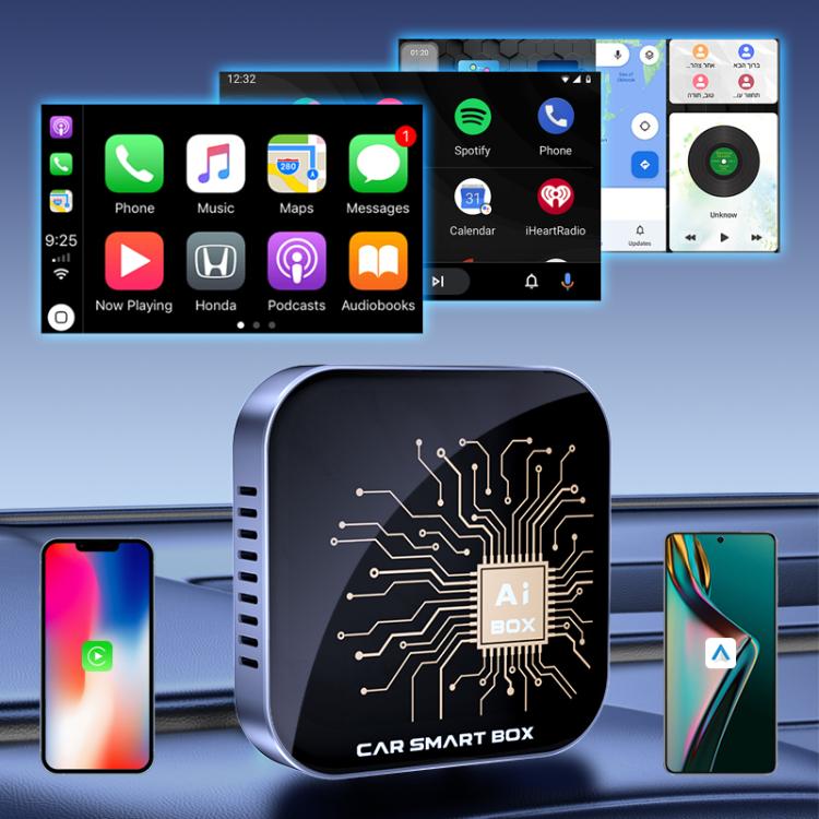 3 in 1 Car Mini Smart AI Box Wireless Android Auto CarPlay Adapter, EAU Version, NA Version, JP Version