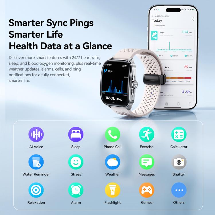 JOYROOM Fit-Life Series JR-FT6 Pro 2.06 inch Curved Screen Bluetooth Smart Watch