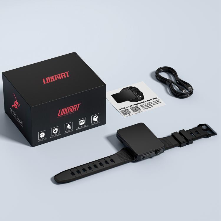 LOKMAT APPLLP 9 MAX 4G Smart Watch, 2.88 inch MTK6769 Octa Core, Android 15, Heart Rate, Blood Oxygen, OTG, GPS, 4GB+64GB