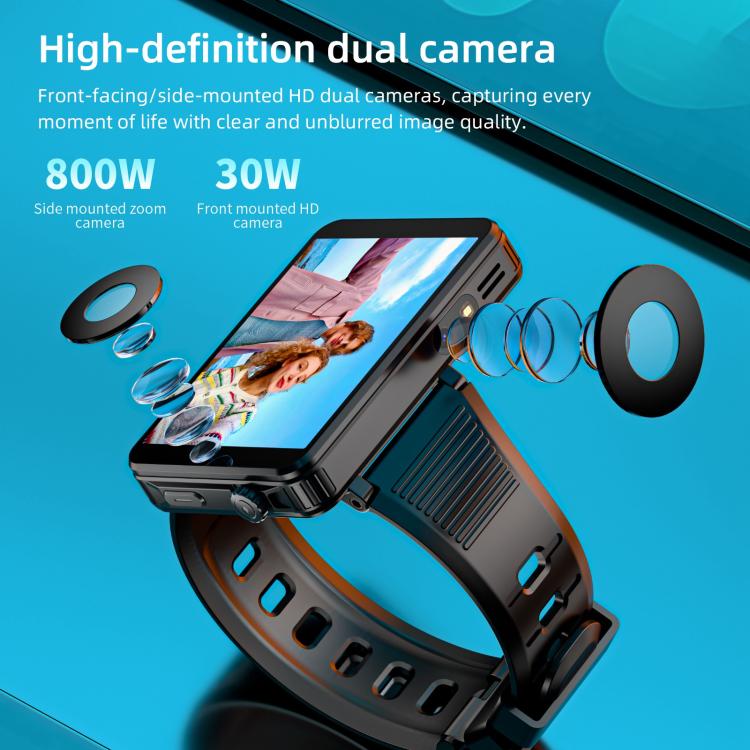 LOKMAT APPLLP 9 MAX 4G Smart Watch, 2.88 inch MTK6769 Octa Core, Android 15, Heart Rate, Blood Oxygen, OTG, GPS, 4GB+64GB