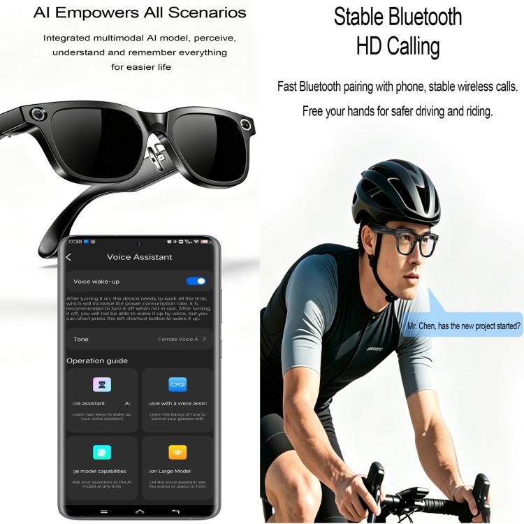 W660 Smart AI Glasses with 20MP HD Camera, BT Call, Video Recording, WiFi Transmission, Al Smart Voice Assistant, Anti Blue Light Lens, Sunglasses, Photochromic