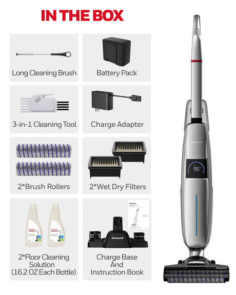 Honeywell FC15 Cordless Floor Cleaner - 3-in-1 Vacuum, Scrub & Wash for Hard Floors - LYDARZ