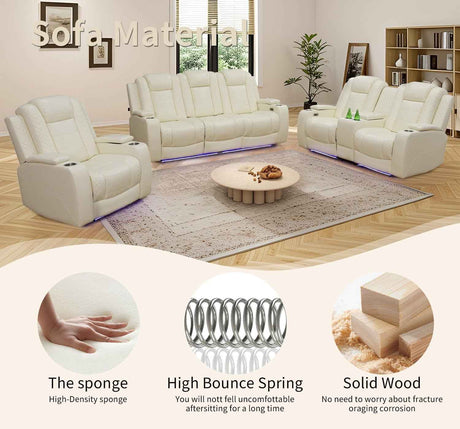 Multifunctional Intelligent Sofa with Reversible Coffee Table & Wireless Charging - Premium Breathable Leather