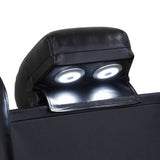 [US warehouse] Black Breathing Leather 3-Piece Living Room Recliner Sofa