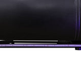 [US warehouse] Black Breathing Leather 3-Piece Living Room Recliner Sofa