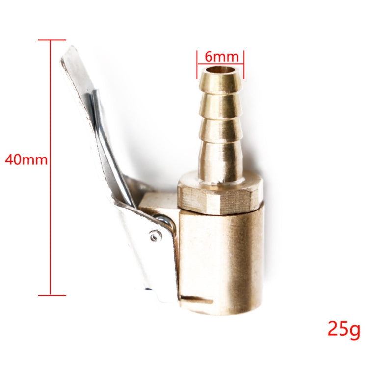 Conector de válvula de neumático de 6 mm - Abrazadera de clip para bomba de inflado de neumáticos de coche