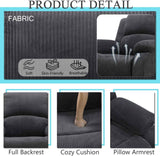 LYDARZ Multifunctional Corduroy Recliner Chair - 115°-160° Adjustable, Ergonomic & Heavy-Duty