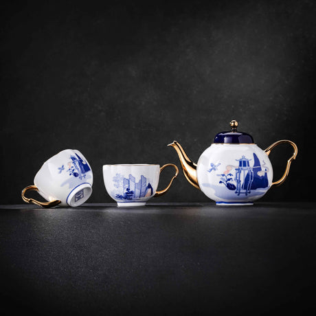 China Jingdezhen Artisanal 10-Piece Tea Set