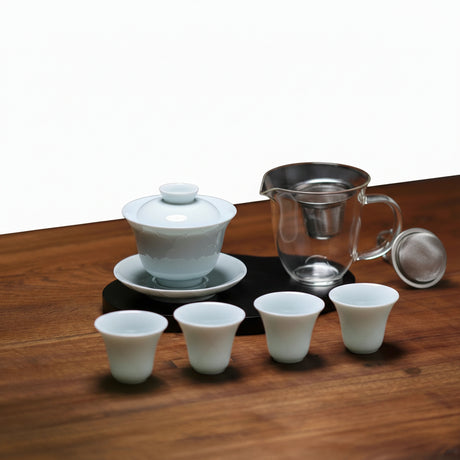 Yingqing Carved HangingHandle Teapot Set