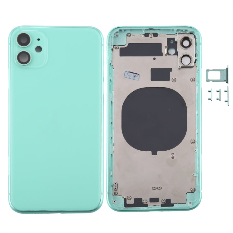 iPhone 11 Back Housing Cover with SIM Card Tray, Side Keys, & Camera Lens Replacement - Compatible with iPhone 11 Models