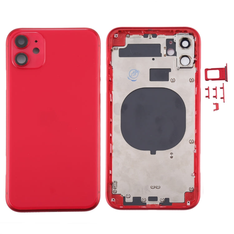 iPhone 11 Back Housing Cover with SIM Card Tray, Side Keys, & Camera Lens Replacement - Compatible with iPhone 11 Models