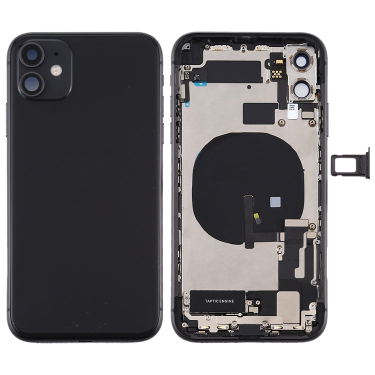 iPhone 11 Battery Back Cover Assembly with Buttons, Charging Module, Motor, Speaker & Camera Lens - Full Replacement