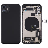 iPhone 11 Battery Back Cover Assembly with Buttons, Charging Module, Motor, Speaker & Camera Lens - Full Replacement