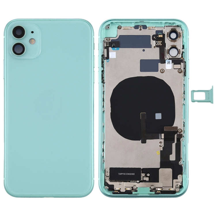 iPhone 11 Battery Back Cover Assembly with Buttons, Charging Module, Motor, Speaker & Camera Lens - Full Replacement