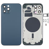 iPhone 12 Pro Blue Back Housing Cover with SIM Card Tray, Side Keys & Camera Lens – Compatible with iPhone 12 Pro