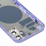Premium White Back Housing Cover with SIM Card Tray, Side Keys & Camera Lens for iPhone 12 (Compatible with iPhone 12 Models)