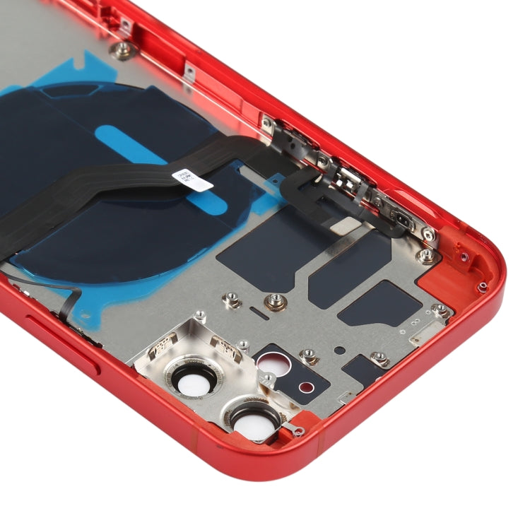 Reemplazo de tapa trasera de batería para iPhone 12 con teclas laterales, bandeja para tarjetas, cable flexible y módulo de carga inalámbrica