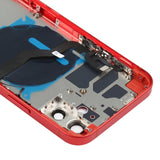 Reemplazo de tapa trasera de batería para iPhone 12 con teclas laterales, bandeja para tarjetas, cable flexible y módulo de carga inalámbrica