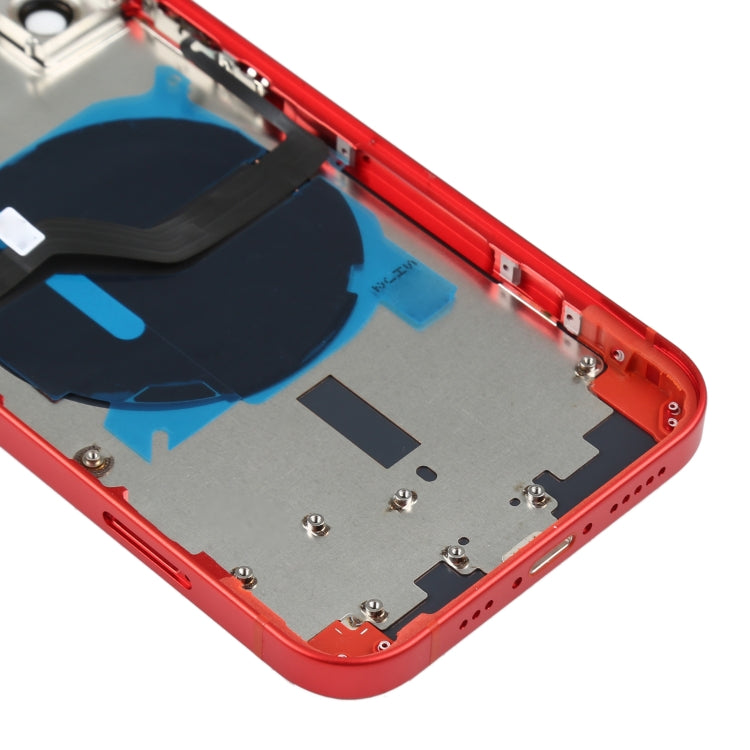 Reemplazo de tapa trasera de batería para iPhone 12 con teclas laterales, bandeja para tarjetas, cable flexible y módulo de carga inalámbrica