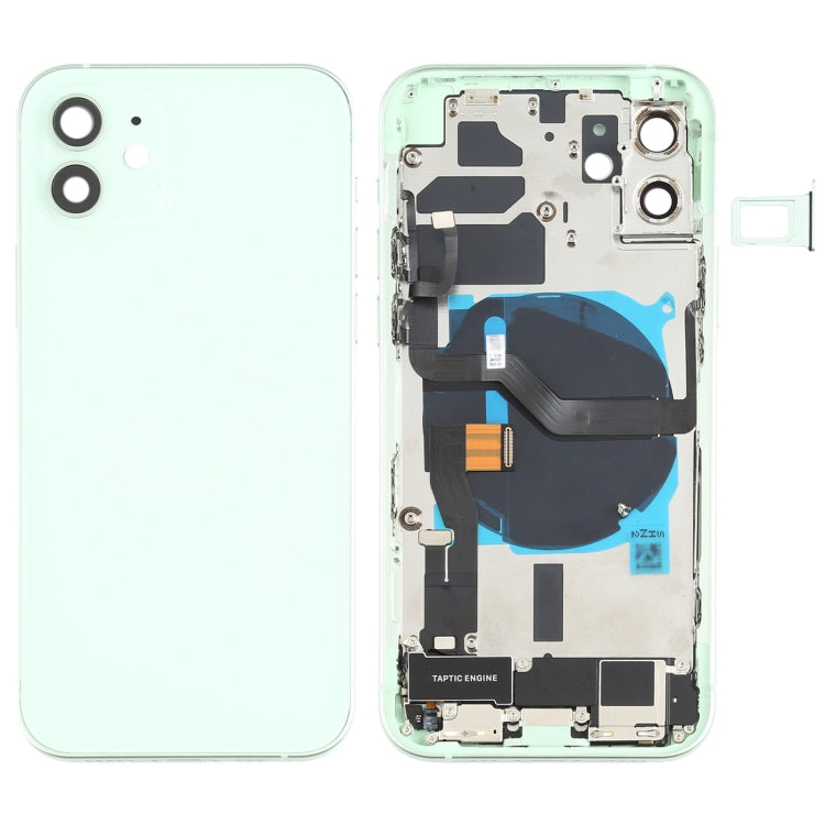 iPhone 12 Battery Back Cover Assembly – Includes Buttons, Charging Port, Camera Lens, Speaker & Card Tray