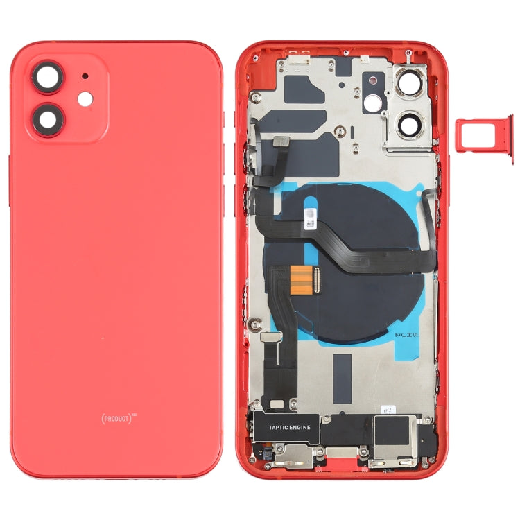 iPhone 12 Battery Back Cover Assembly – Includes Buttons, Charging Port, Camera Lens, Speaker & Card Tray