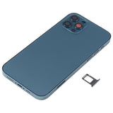 Tapa trasera de batería para iPhone 12 Pro con botones, altavoz, lente de cámara, puerto de carga y módulo inalámbrico en negro y dorado