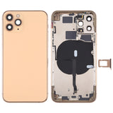 Tapa trasera de batería con teclas laterales, bandeja para tarjetas, cable flexible de encendido y volumen, módulo de carga inalámbrica para iPhone 11 Pro Max