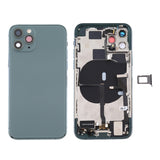 Conjunto de tapa trasera de batería para iPhone 11 Pro Max con teclas laterales, puerto de carga, carga inalámbrica y altavoz