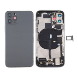 Conjunto de tapa trasera de batería para iPhone 11 Pro Max con teclas laterales, puerto de carga, carga inalámbrica y altavoz