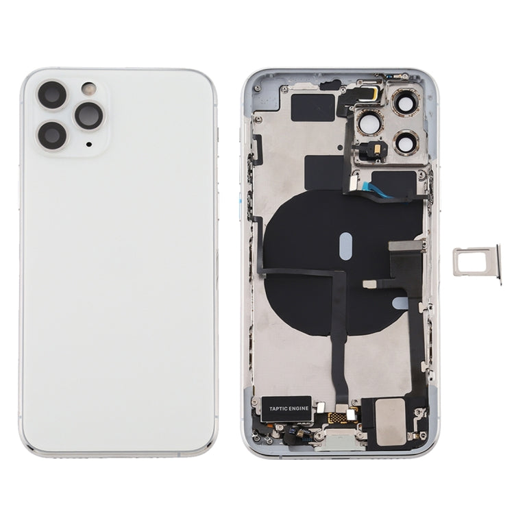 Conjunto de tapa trasera de batería para iPhone 11 Pro Max con teclas laterales, puerto de carga, carga inalámbrica y altavoz