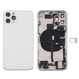 Conjunto de tapa trasera de batería para iPhone 11 Pro Max con teclas laterales, puerto de carga, carga inalámbrica y altavoz