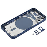 Carcasa trasera premium para iPhone 12 Mini con bandeja para SIM, teclas laterales y lente de cámara (disponible en verde y morado)