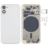 Carcasa trasera premium para iPhone 12 Mini con bandeja para SIM, teclas laterales y lente de cámara (disponible en verde y morado)