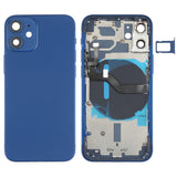 Tapa trasera de batería para iPhone 12 Mini con teclas laterales, bandeja para tarjetas, cable flexible de encendido y volumen, módulo de carga inalámbrica de repuesto