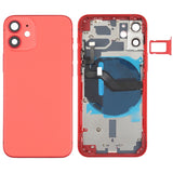 Tapa trasera de batería para iPhone 12 Mini con teclas laterales, bandeja para tarjetas, cable flexible de encendido y volumen, módulo de carga inalámbrica de repuesto