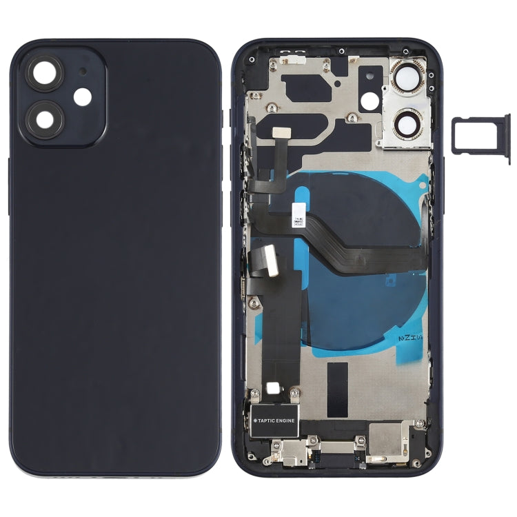 iPhone 12 Mini Battery Back Cover Assembly with Speaker, Camera Lens, Buttons, Charging Port & Wireless Module