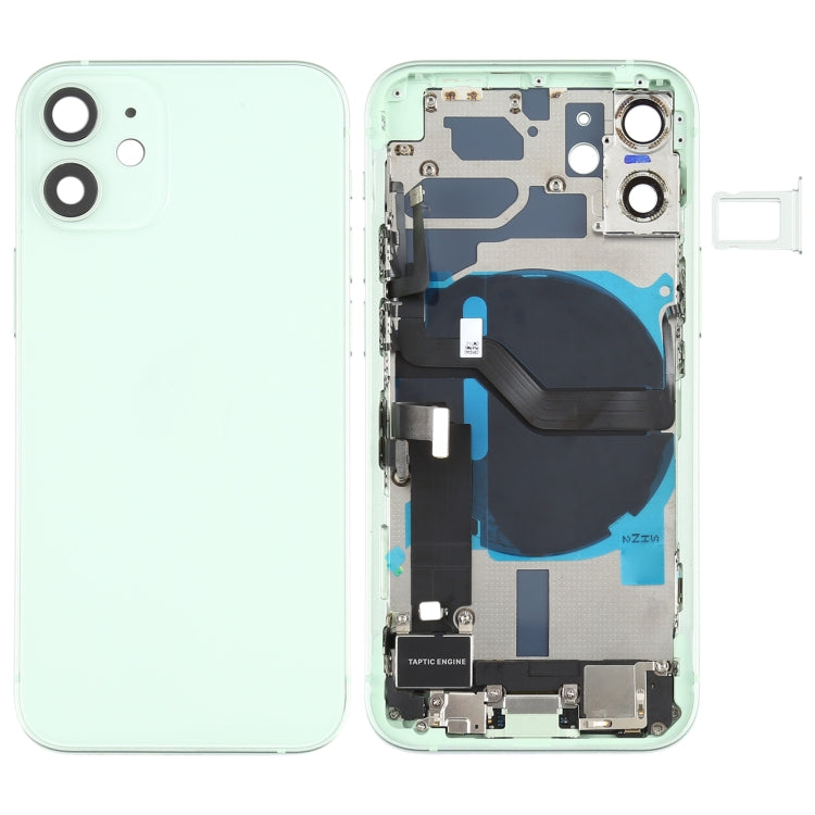 iPhone 12 Mini Battery Back Cover Assembly with Speaker, Camera Lens, Buttons, Charging Port & Wireless Module