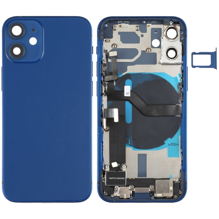 Carcasa trasera de batería para iPhone 12 Mini con altavoz, lente de cámara, botones, puerto de carga y módulo inalámbrico para un rendimiento óptimo.