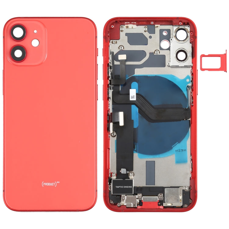iPhone 12 Mini Battery Back Cover Assembly with Speaker, Camera Lens, Buttons, Charging Port & Wireless Module
