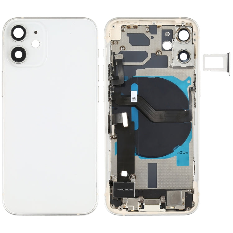 iPhone 12 Mini Battery Back Cover Assembly with Speaker, Camera Lens, Buttons, Charging Port & Wireless Module