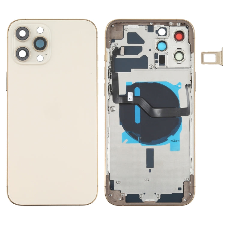 iPhone 12 Pro Max Battery Back Cover with Side Keys, Card Tray, Power & Volume Flex Cable, and Wireless Charging Module - Replacement Part