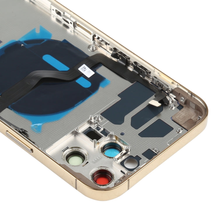 Repuesto de tapa trasera de batería con teclas laterales y módulo de carga inalámbrica para iPhone 12 Pro Max