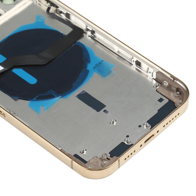 Repuesto de tapa trasera de batería con teclas laterales y módulo de carga inalámbrica para iPhone 12 Pro Max